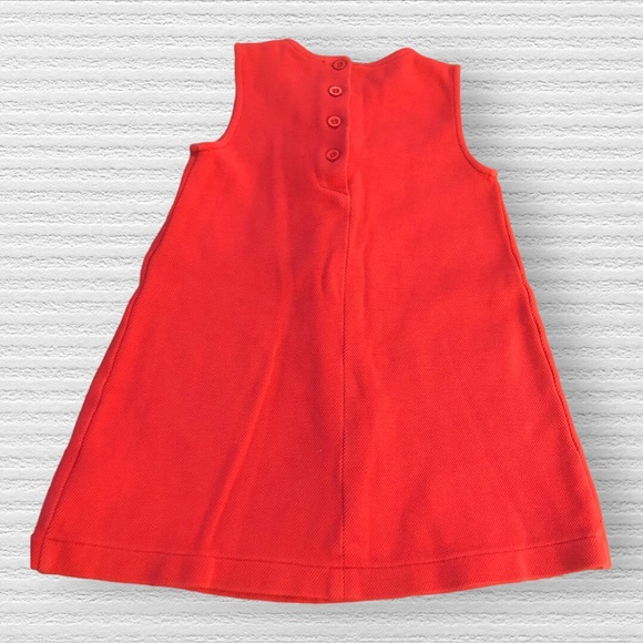Baby Boden Red Textured Pinnie Dress - Picture 4 of 5